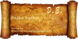 Dajka Eszter névjegykártya